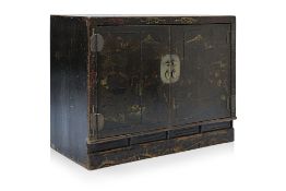 A CHINESE LACQUERED BOOK CABINET