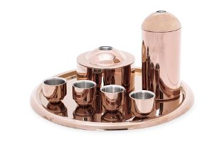 A GROUP OF FOUR TOM DIXON COPPER FINISH 'BREW' ITEMS