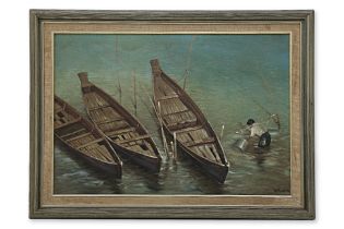 BURMESE UNATTRIBUTED (XX) - STUDY OF BOATS