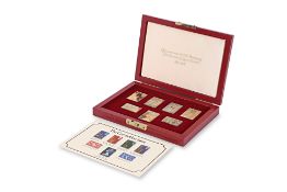 'THE CORONATION ISSUE' SET OF SILVER GILT STAMPS