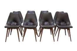 A SET OF EIGHT MID-CENTURY SCOOP DINING CHAIRS