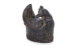 A SOUTHEAST ASIAN BRONZE CHICKEN FORM BOX AND COVER