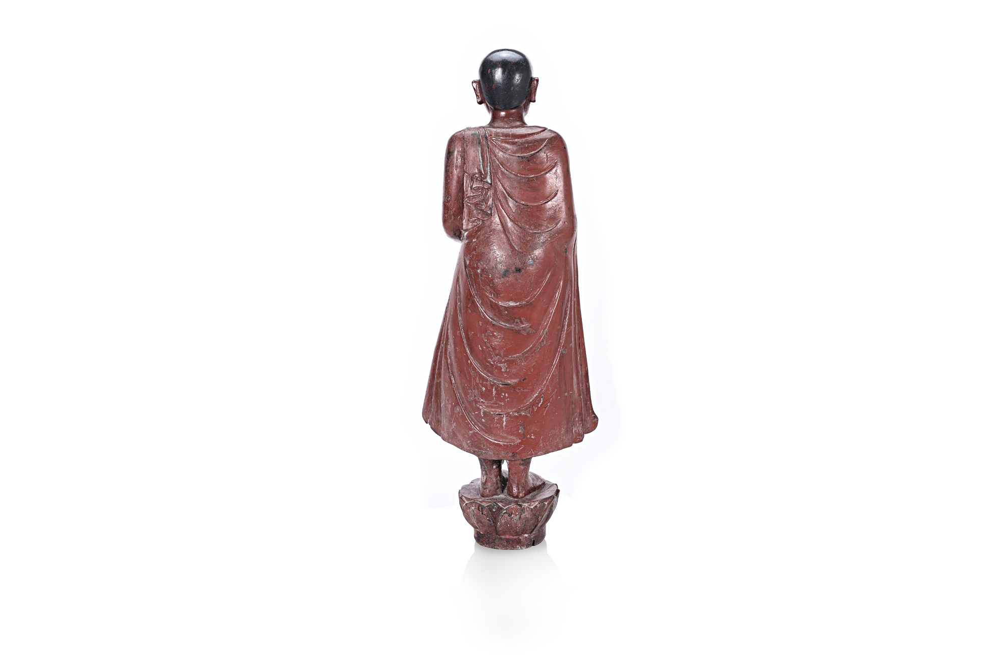 A BURMESE LACQUERED STANDING MONK - Image 2 of 3