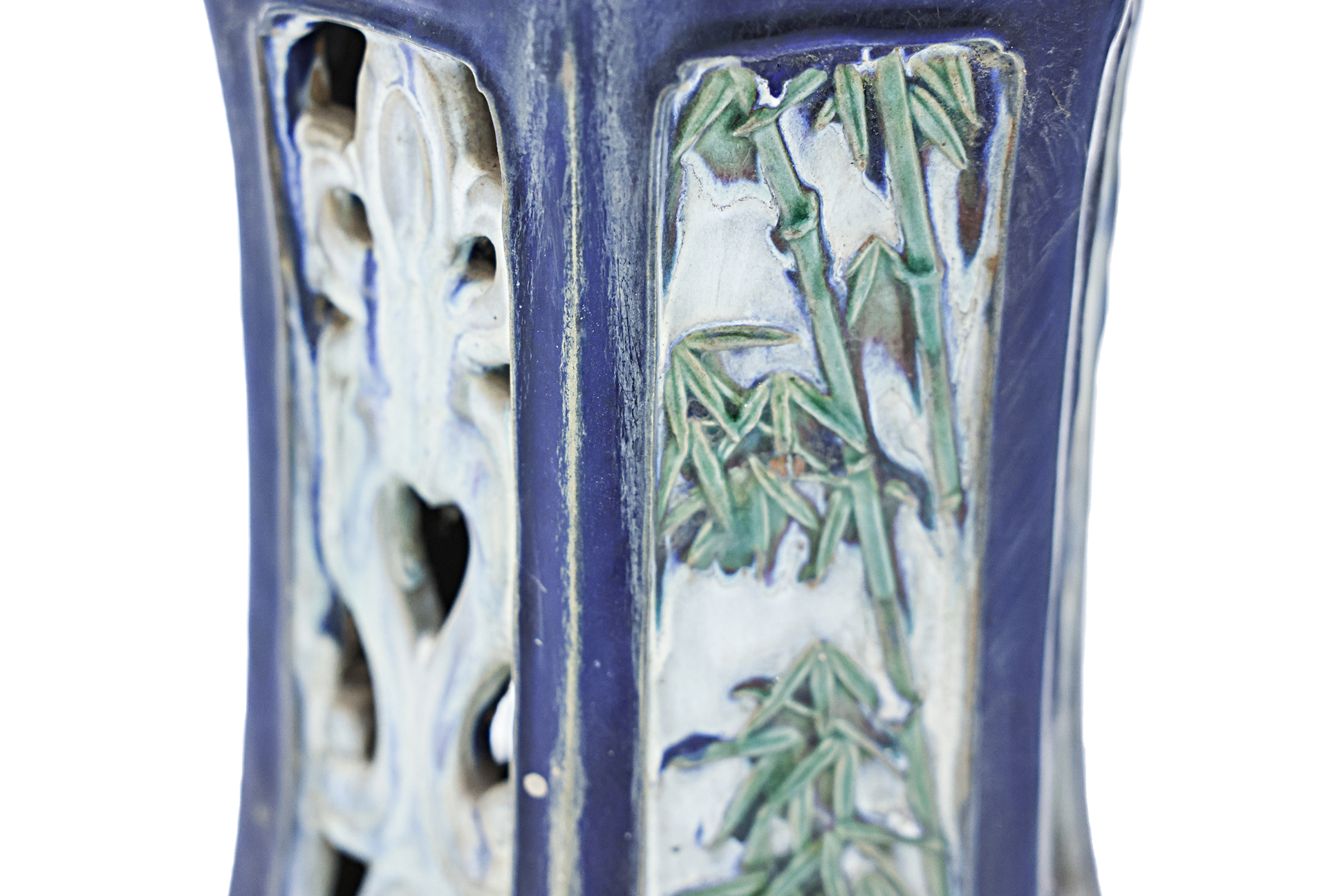 TWO GLAZED POTTERY JARDINIERE STANDS - Image 3 of 5