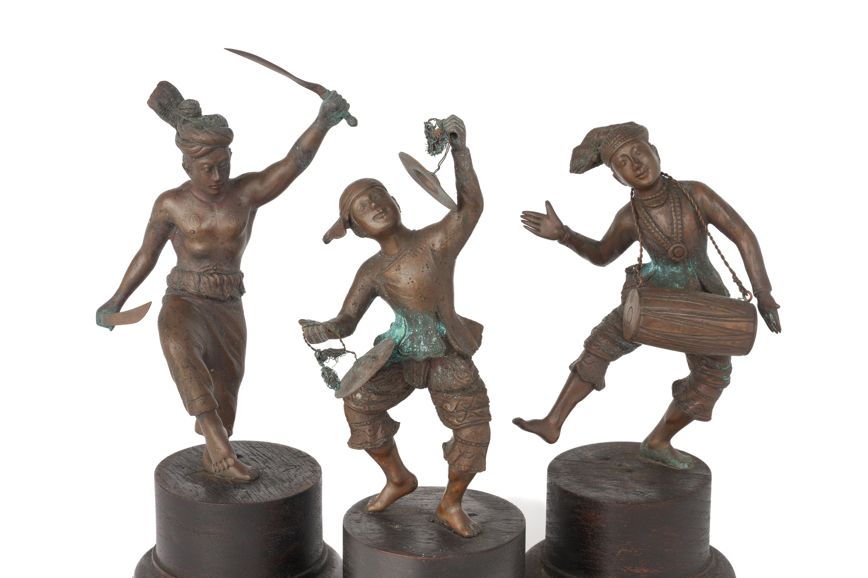 A SET OF SIX BURMESE BRONZE FIGURES - Image 3 of 3