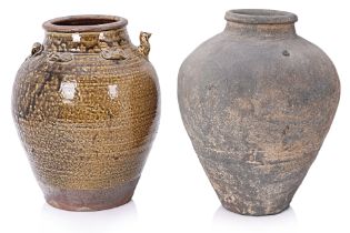 TWO SOUTHEAST ASIAN POTTERY JARS