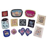 TWELVE PIECES OF CHINESE SILK EMBROIDERY