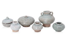 A GROUP OF SIX THAI CELADON JARLETS