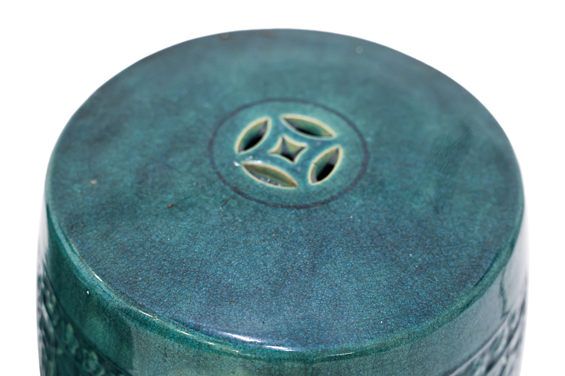 A SET OF THREE TURQUOISE GLAZED BARREL FORM GARDEN SEATS - Image 2 of 3