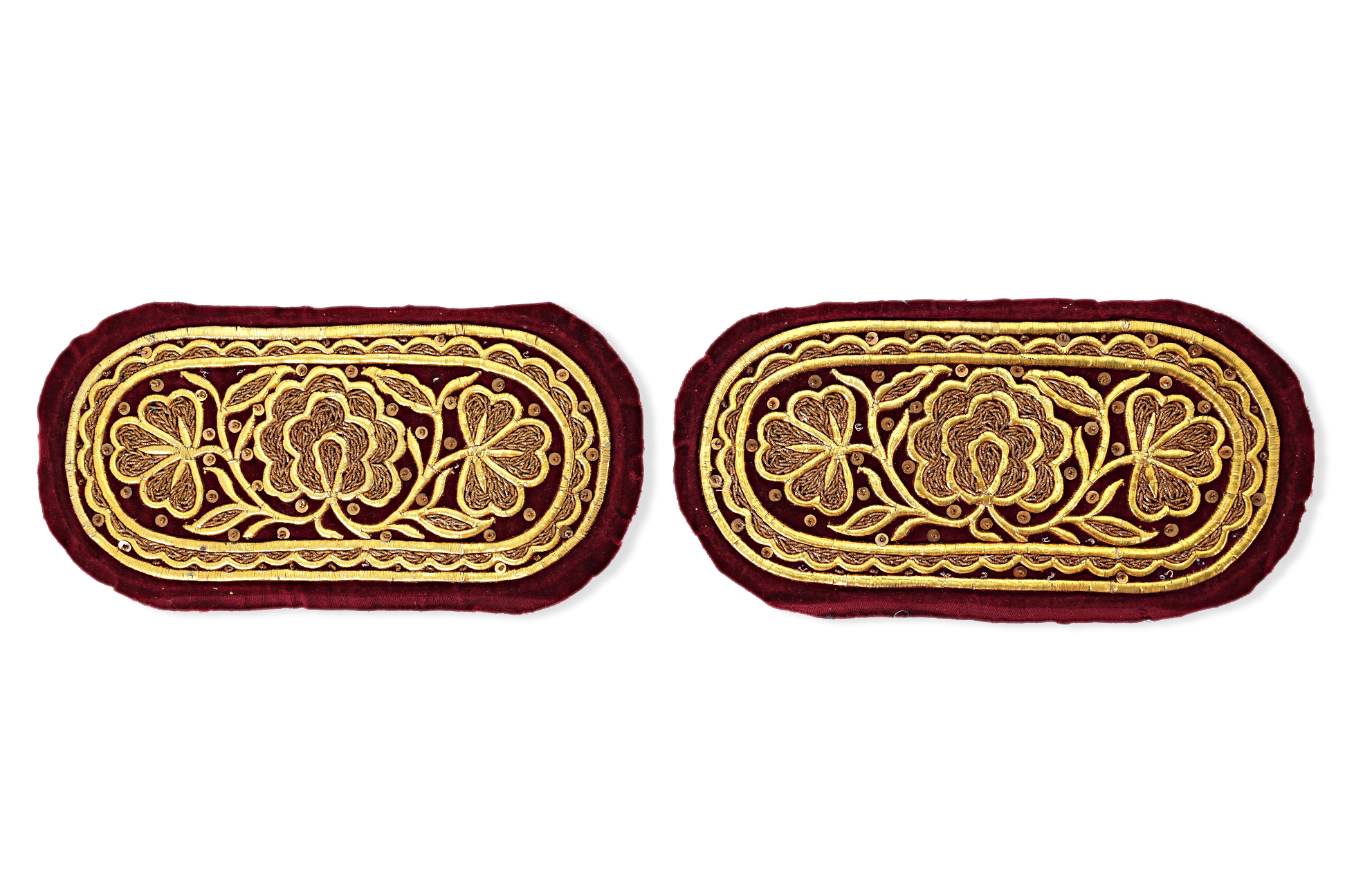 THREE PAIRS OF MALAYSIAN EMBROIDERED PILLOW ENDS - Image 2 of 4