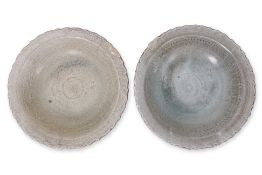 TWO THAI CELADON DISHES