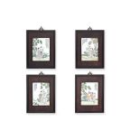 A SET OF FOUR FAMILLE ROSE FIGURAL PLAQUES