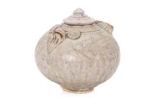 A CAMBODIAN OWL FORM LIME POT