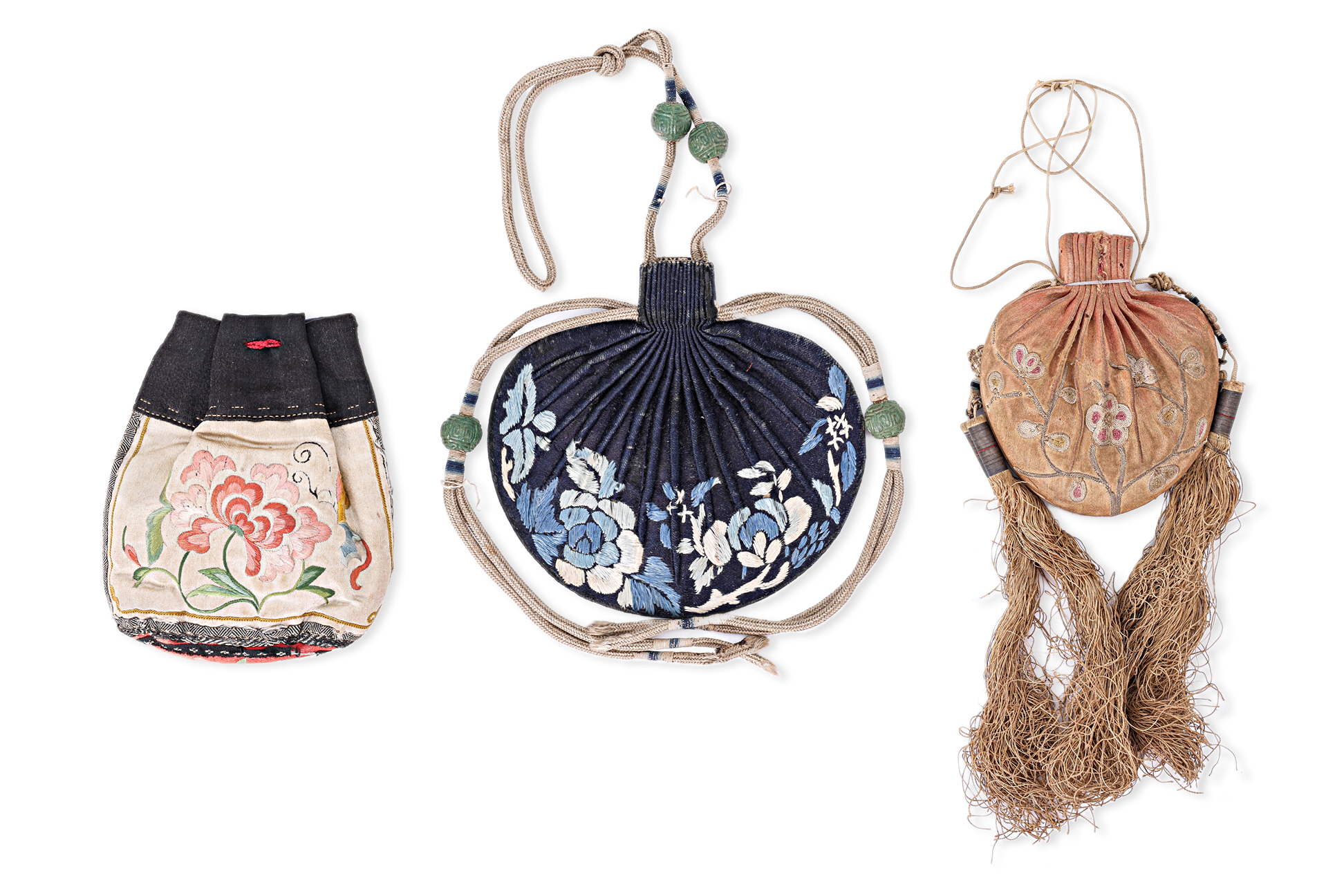 THREE CHINESE SILK EMBROIDERED PURSES - Image 2 of 2