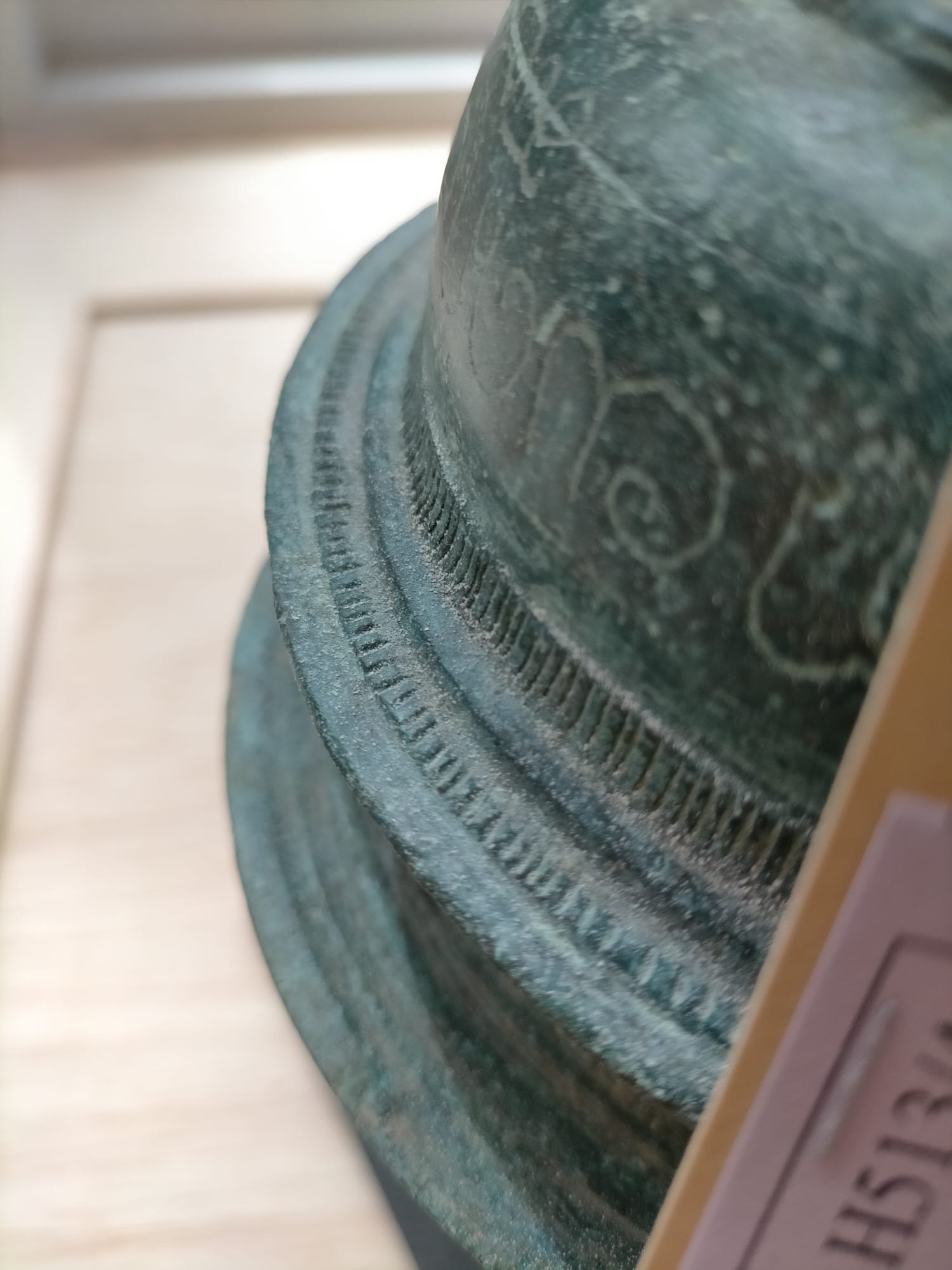 A KHMER TYPE BRONZE ELEPHANT BELL ON STAND - Image 8 of 8