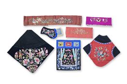 A GROUP OF SEVEN CHINESE SILK EMBROIDERED ITEMS
