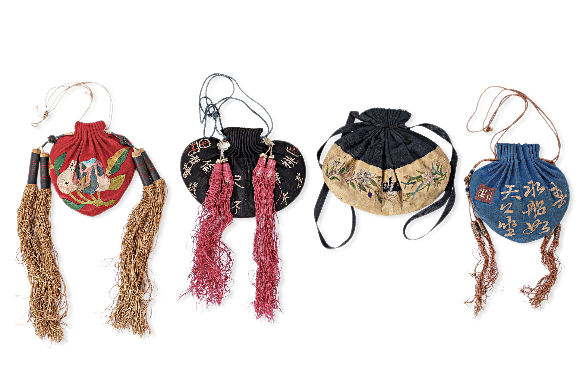 FOUR CHINESE SILK EMBROIDERED PURSES - Image 2 of 2