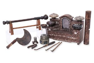 AN INTERESTING GROUP OF ASSORTED OPIUM RELATED OBJECTS