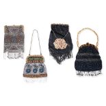 A GROUP OF FOUR VINTAGE BEADED BAGS