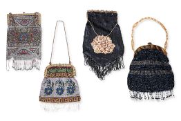 A GROUP OF FOUR VINTAGE BEADED BAGS