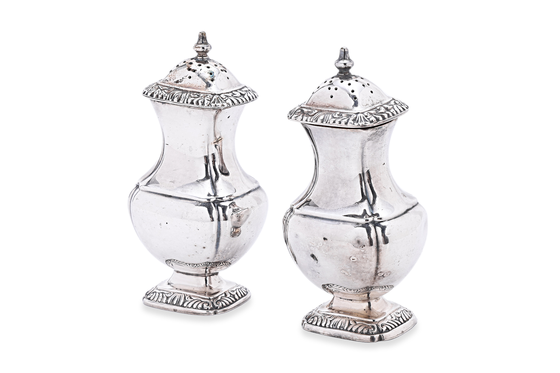 AN ENGLISH SILVER PLATED FIVE PIECE CONDIMENT SET - Image 3 of 3