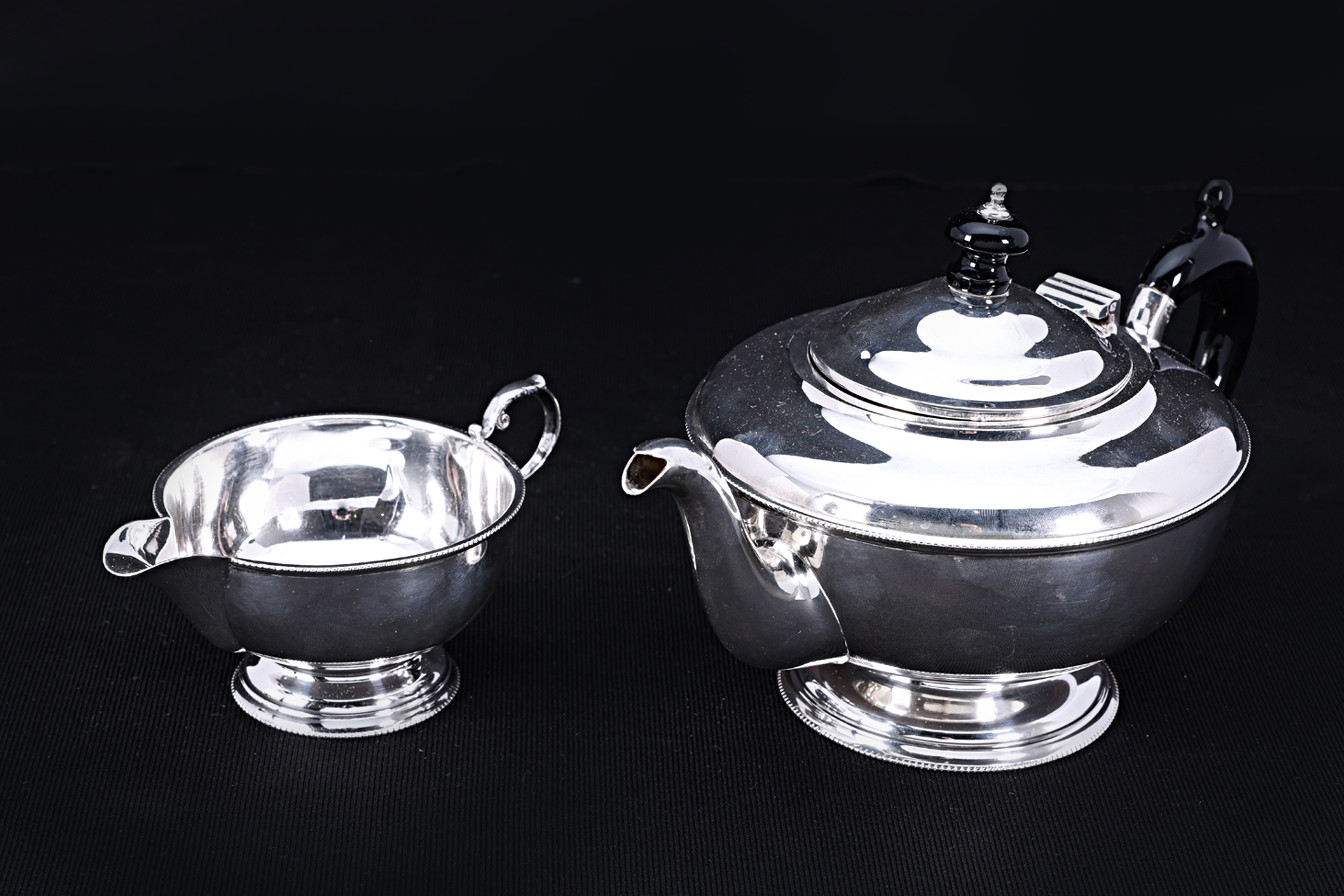 AN ENGLISH SILVER THREE PIECE TEA SERVICE - Image 2 of 3