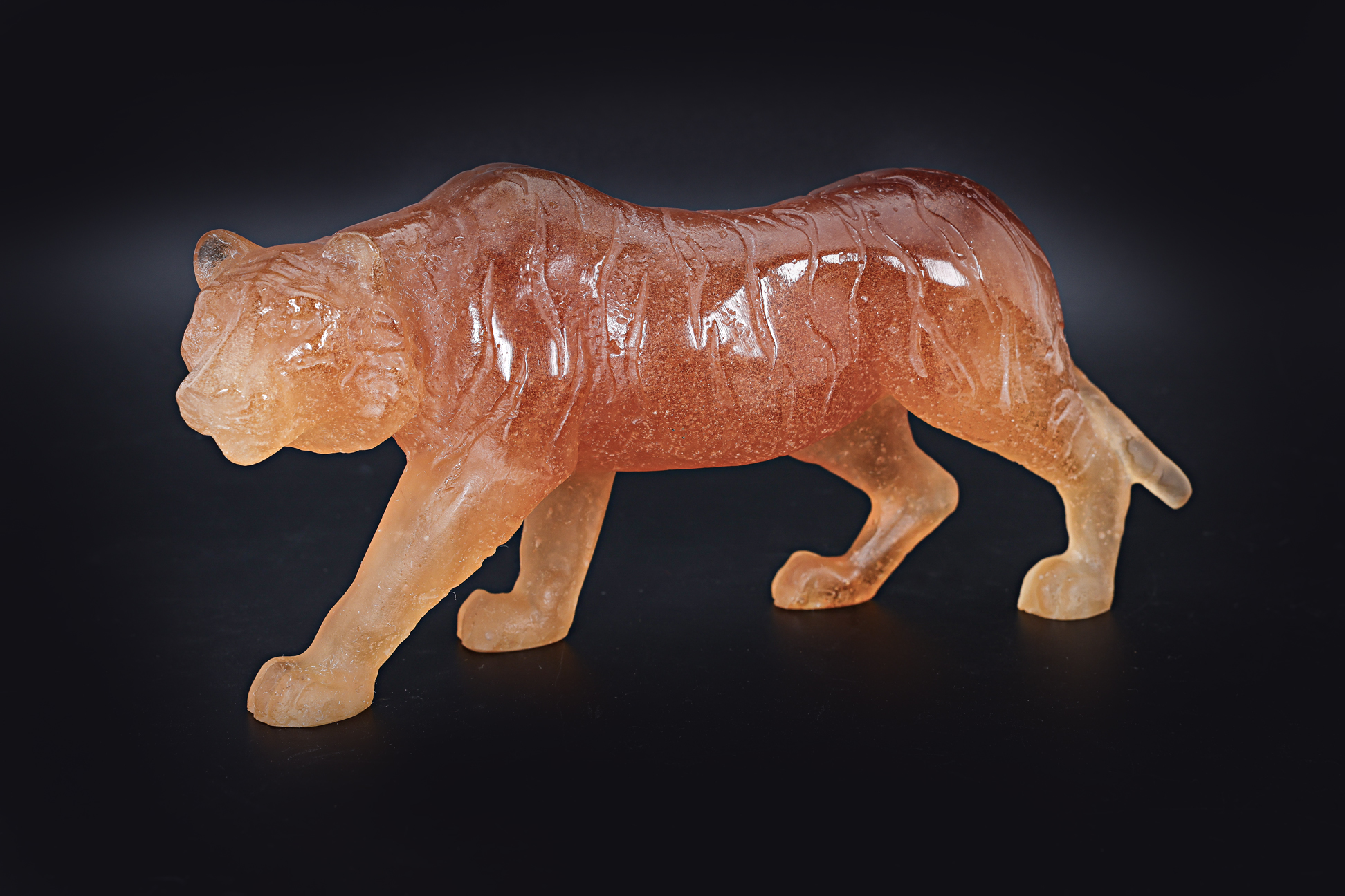 A DAUM CRYSTAL TIGER FOR RAFFLES HOTEL SINGAPORE