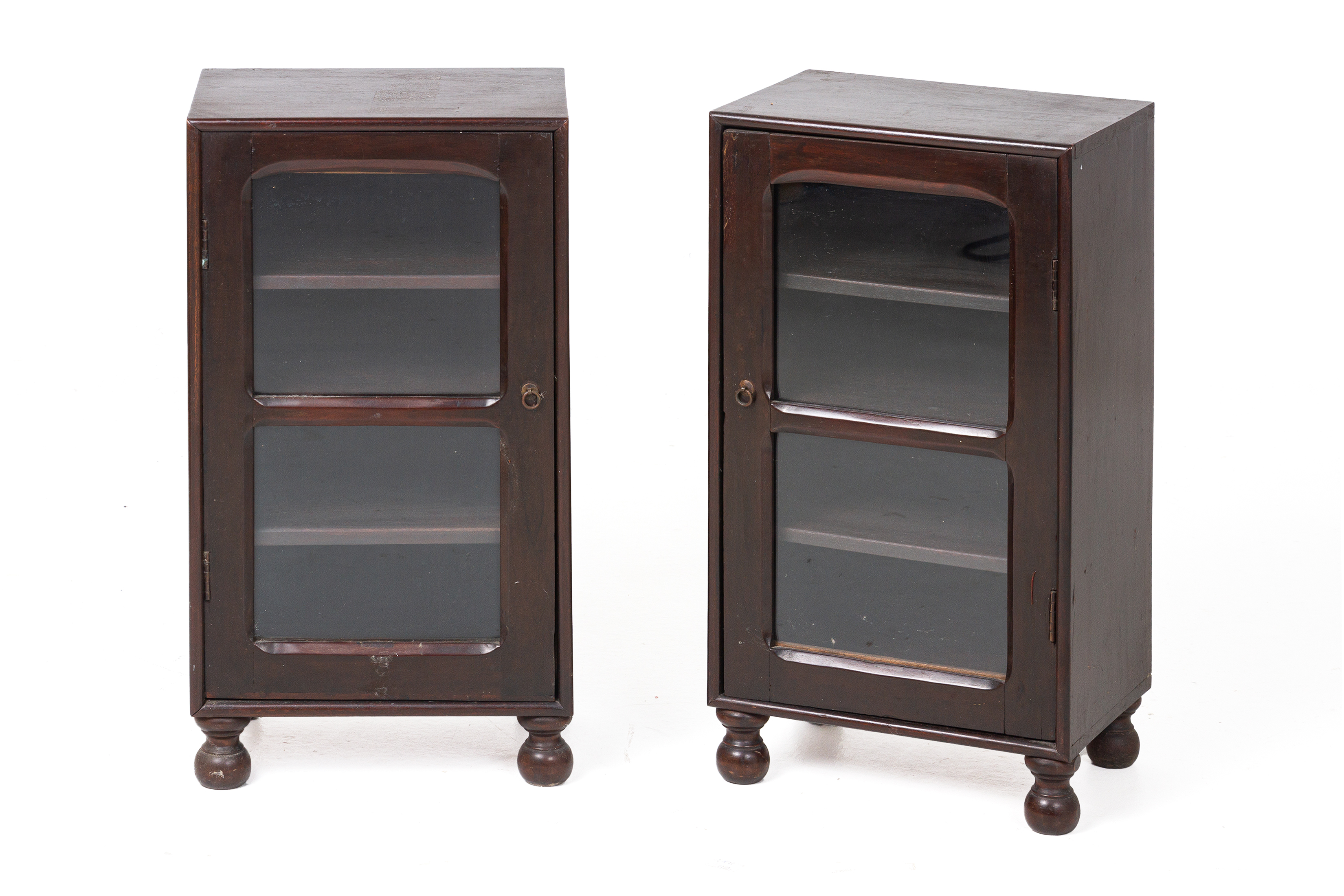 A PAIR OF SMALL ORIENTAL GLAZED HARDWOOD TABLE CABINETS - Image 4 of 4