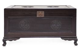 A CHINESE HARDWOOD AND CAMPHOR CHEST