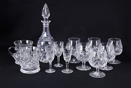 A GROUP OF WATERFORD CRYSTAL AND OTHER TABLE GLASS