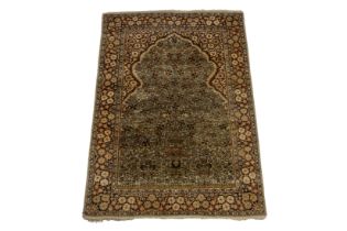 AN INDIAN SILK PRAYER RUG