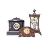 A GROUP OF THREE MANTEL CLOCKS