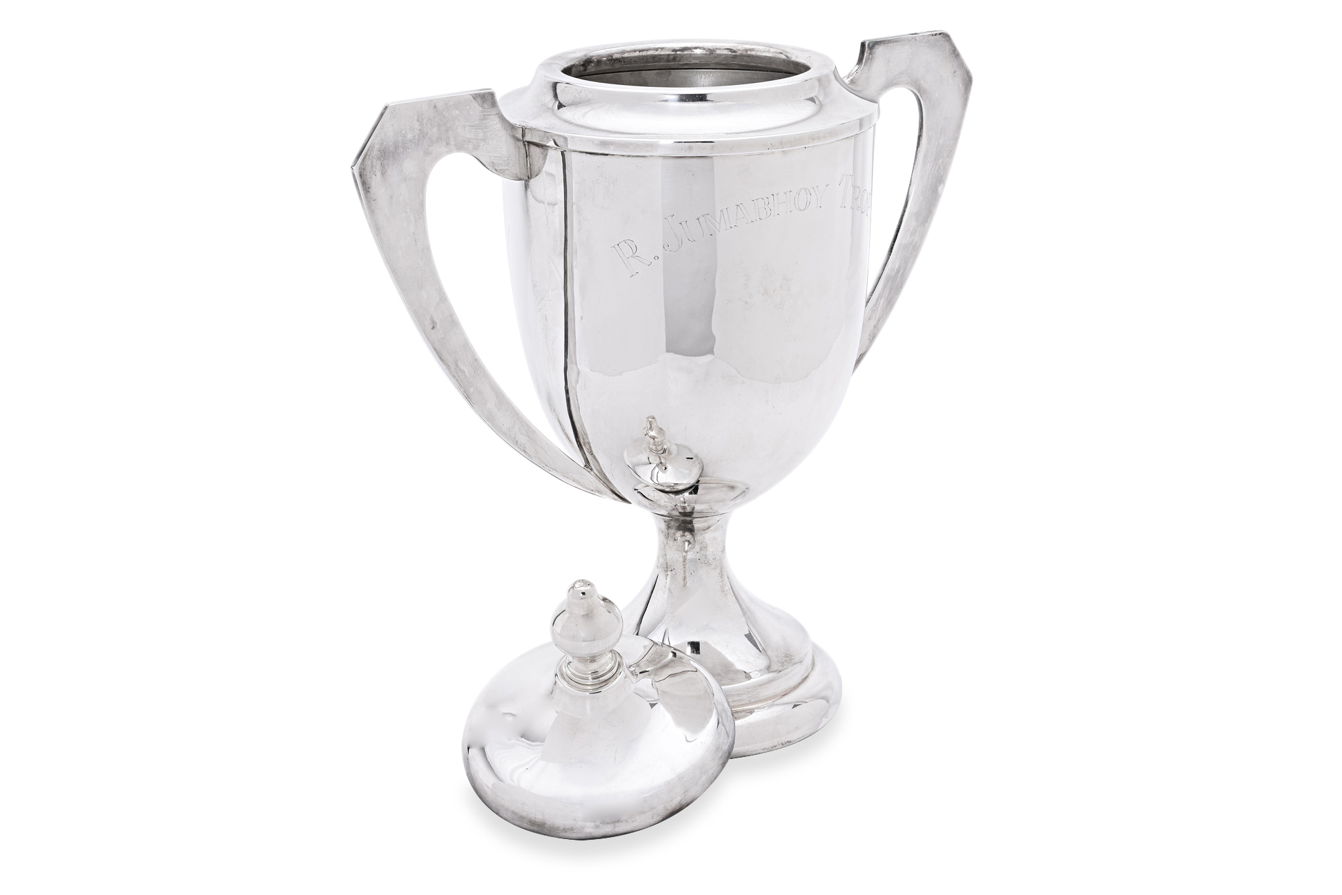 THE R. JUMABHOY TROPHY - A LARGE SILVER PLATED TROPHY CUP - Image 2 of 3