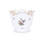 A HEREND PORCELAIN ROTHSCHILD BIRD PATTERN CACHEPOT