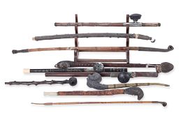 A GROUP OF VARIOUS SMOKING PIPES
