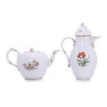 A MEISSEN PORCELAIN TEAPOT AND COFFEE POT