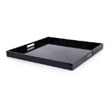 A LARGE SQUARE BLACK LACQUER TRAY