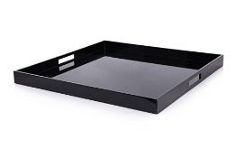A LARGE SQUARE BLACK LACQUER TRAY