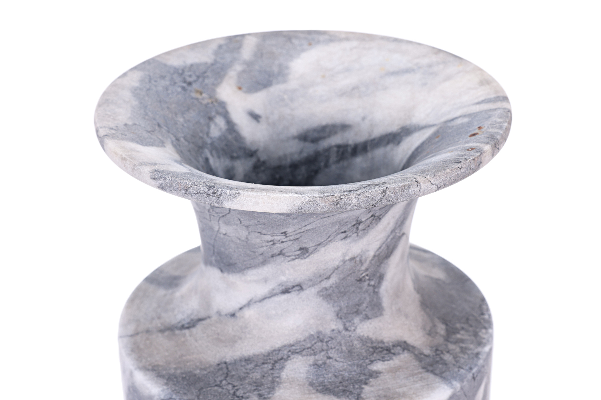 A LARGE TURNED MARBLE CYLINDRICAL VASE - Image 3 of 3