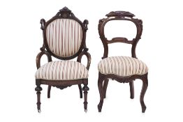 TWO ENGLISH VICTORIAN MAHOGANY SIDE CHAIRS
