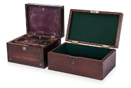 TWO VICTORIAN WOODEN BOXES