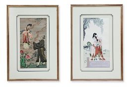 A PAIR OF CHINESE SILK EMBROIDERY PICTURES