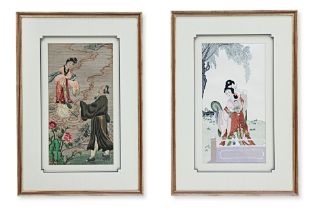 A PAIR OF CHINESE SILK EMBROIDERY PICTURES