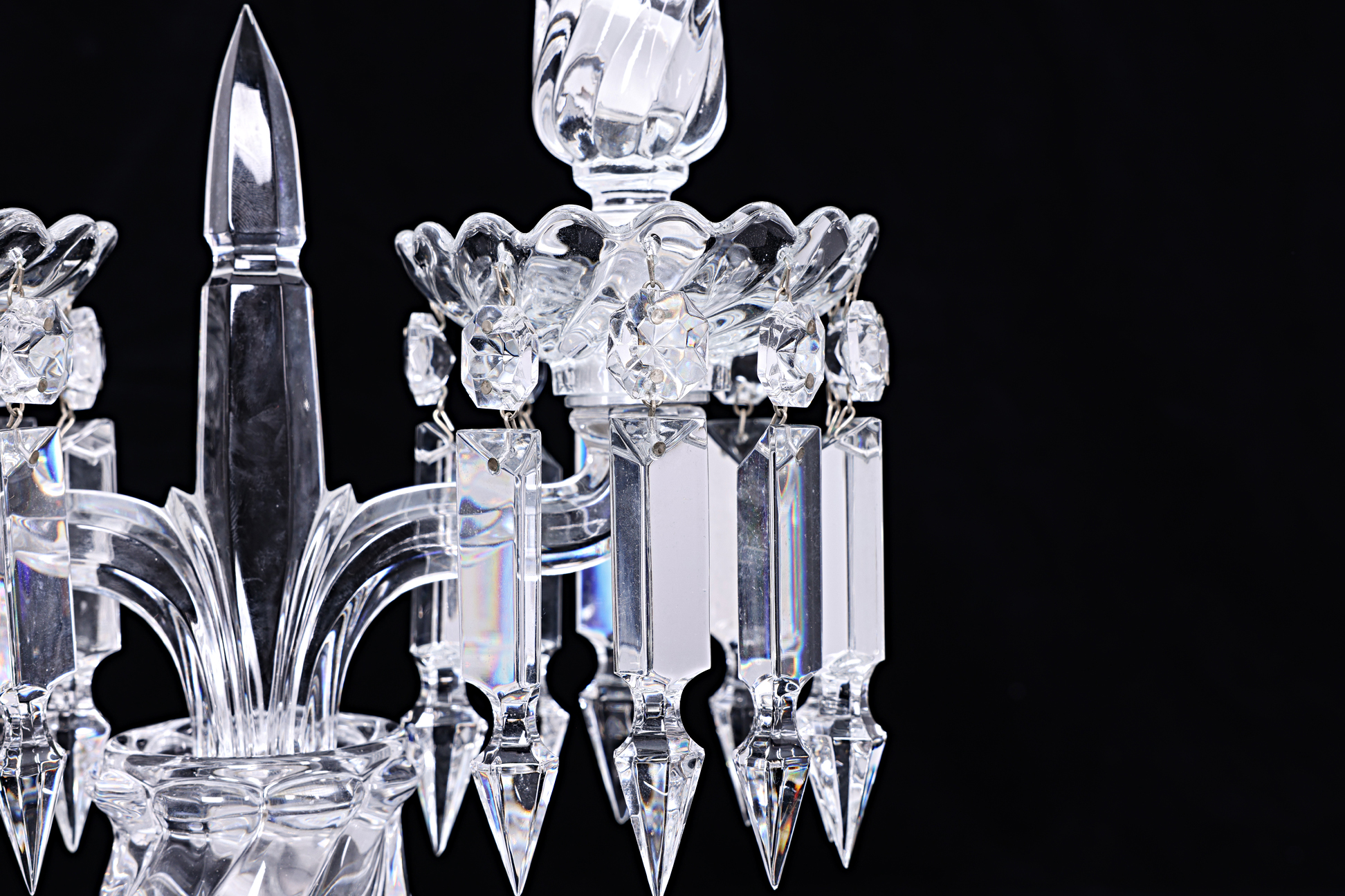 A BACCARAT CRYSTAL TWO LIGHT CANDELABRA - Image 3 of 3