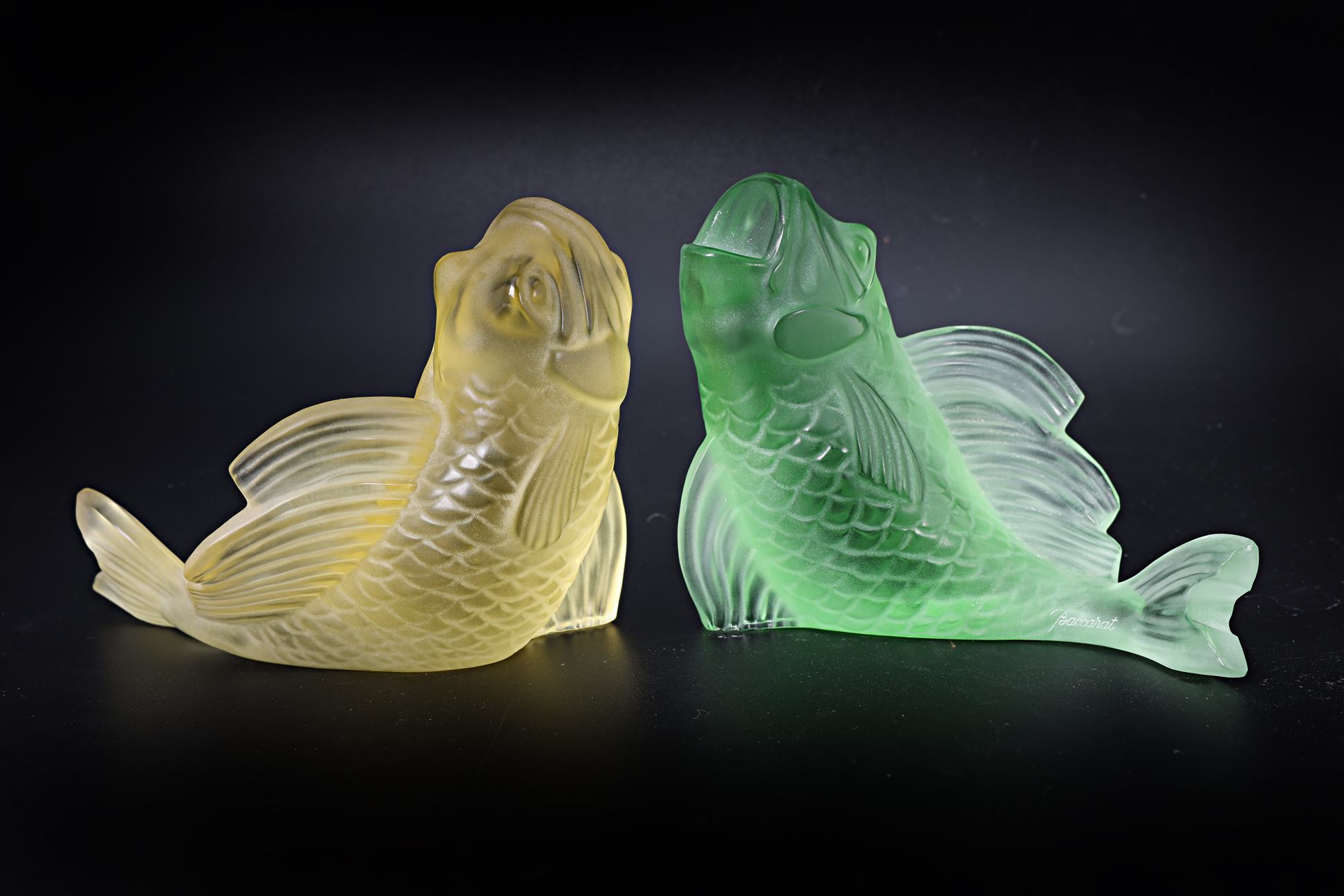 A GROUP OF DAUM AND BACCARAT COLOURED FISH STATUES - Image 3 of 3