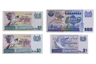 A GROUP OF SINGAPORE BIRD SERIES ERROR DOLLAR NOTES