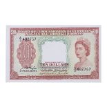 MALAYA AND BRITISH BORNEO 10 DOLLARS 1953