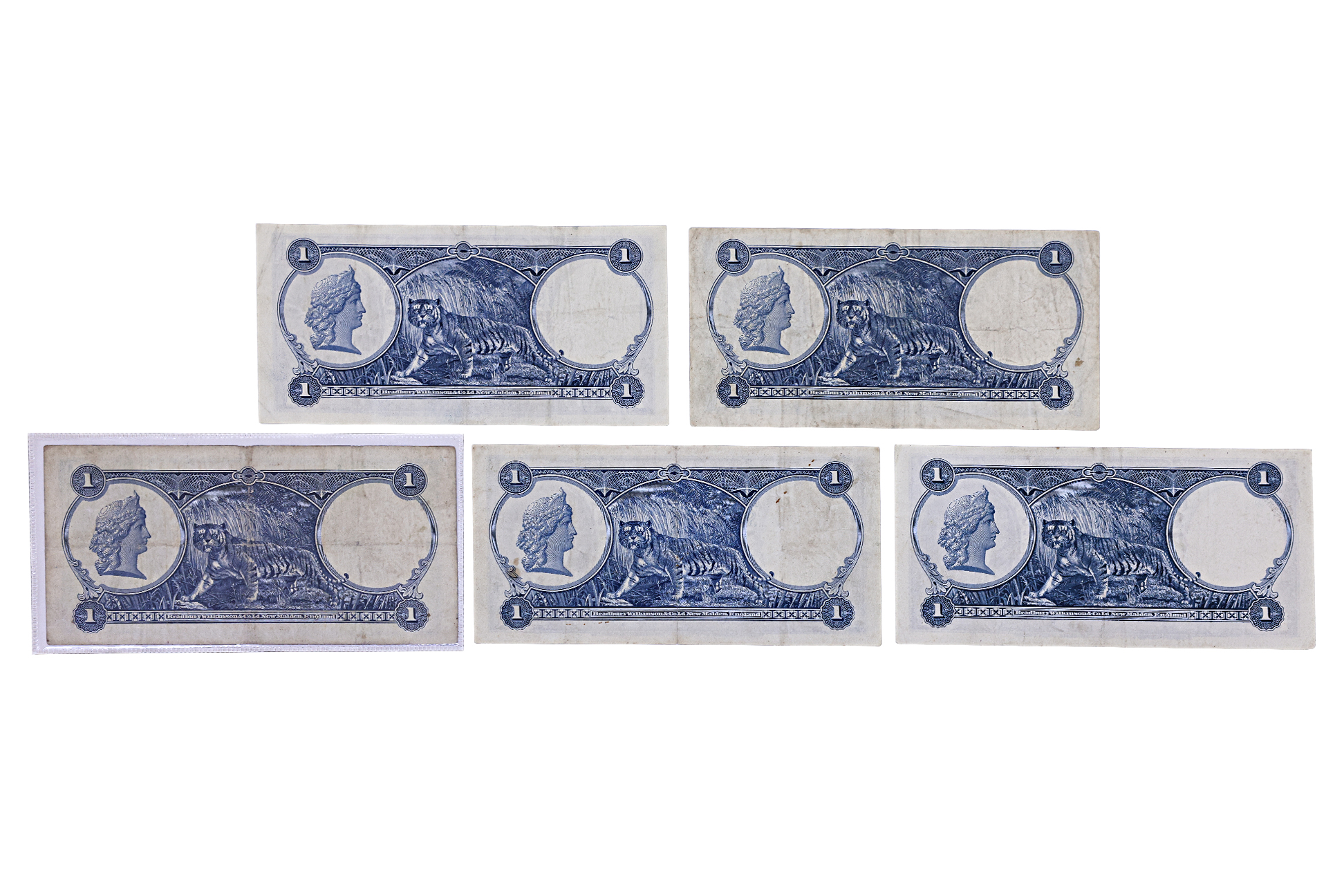 COMPLETE SET OF STRAITS SETTLEMENTS 1 DOLLAR 1931-1935 - Image 2 of 2