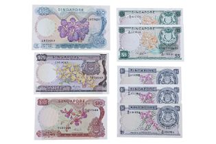 A GROUP OF SINGAPORE ORCHID SERIES BANKNOTES