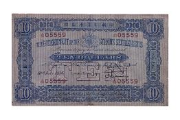 STRAITS SETTLEMENTS 10 DOLLARS 1916